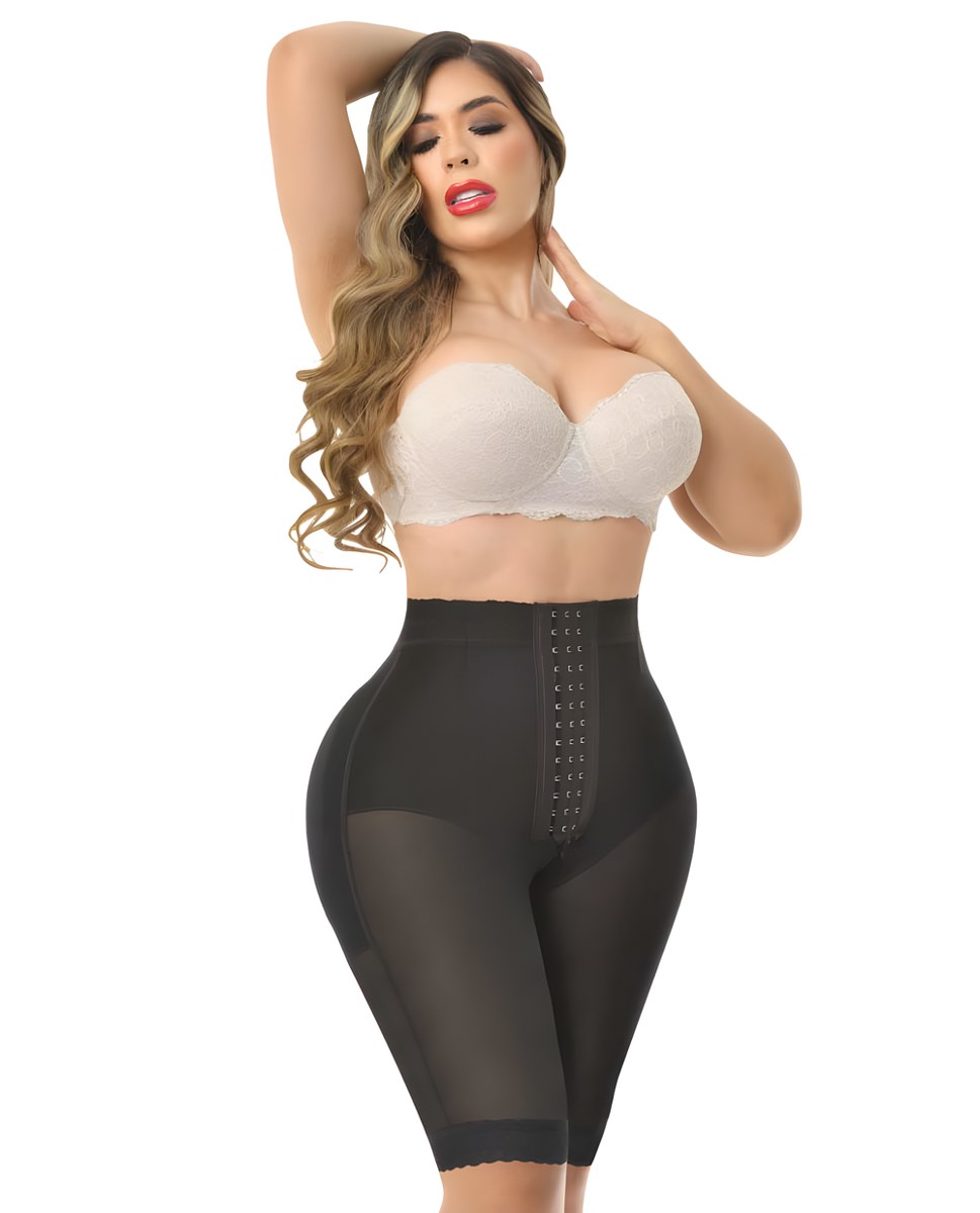 Ann Michell Abril REF 9154 – Stage 4 Colombian Long-Leg Compression Short with Hooks | Post-Surgery Shapewear